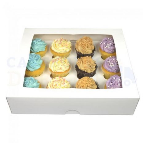 12 Hole White Cupcake Box