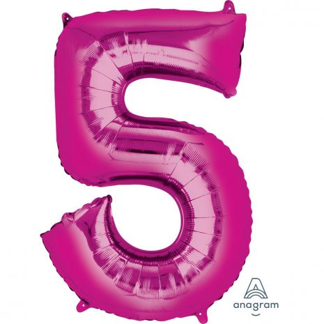 5 Pink Jumbo Foil Balloon