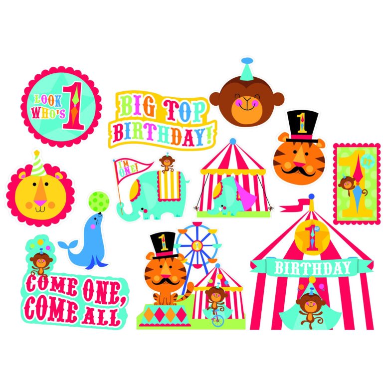 Fisher Price 1st Birthday Circus Value Pack Cutouts - Printed Paper ...