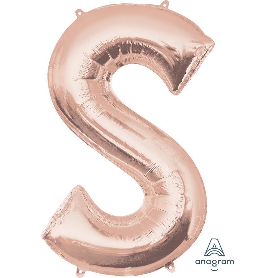 SS Rose Gold Letter S - Celebrating Party Hire & Party Supply Store Sydney